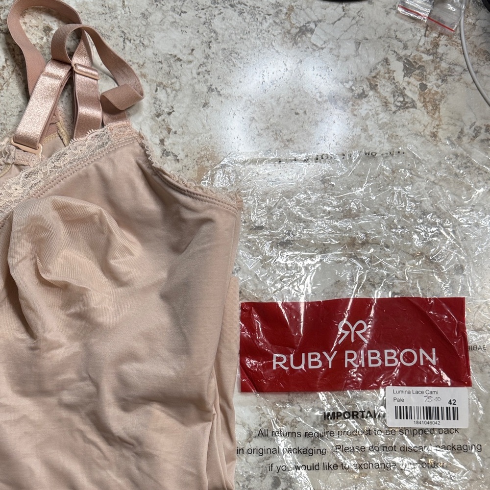 Ruby Ribbon Lumina Lace Cami in Nude